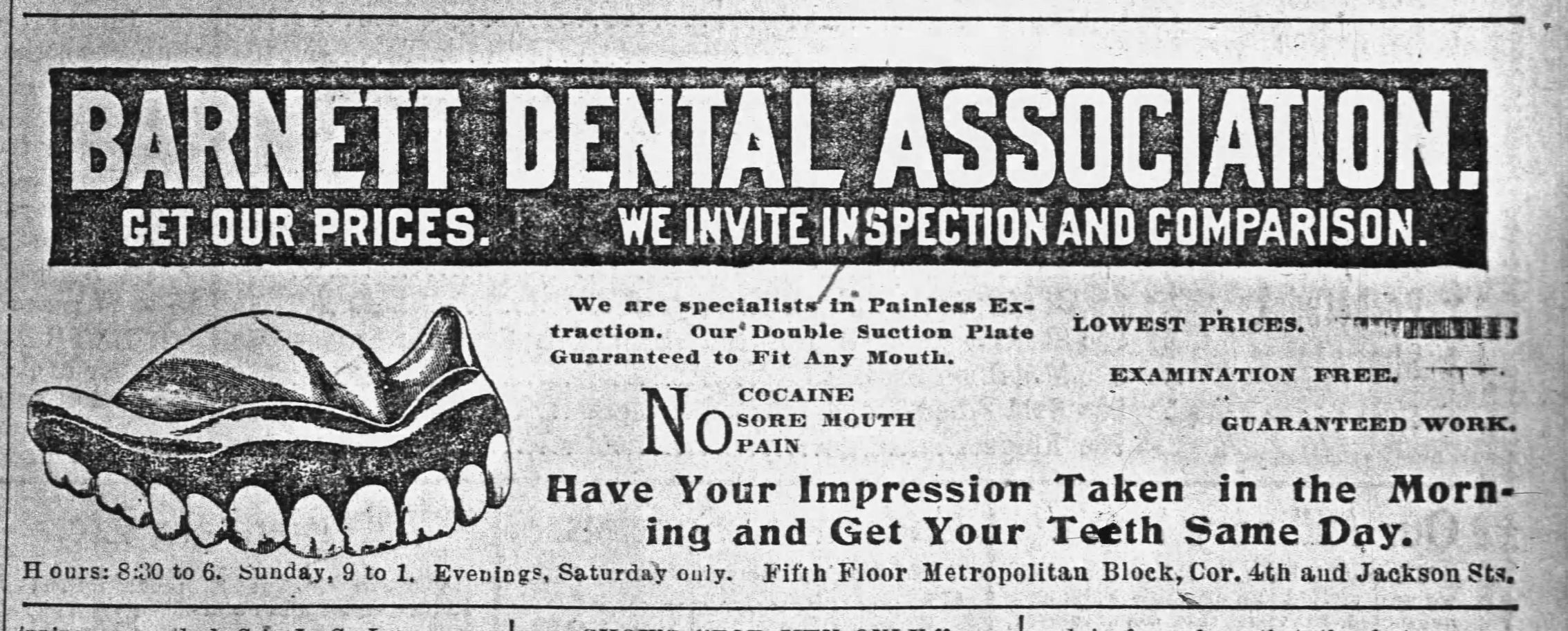 Sioux City Journal ads, Oct. 3 1900
